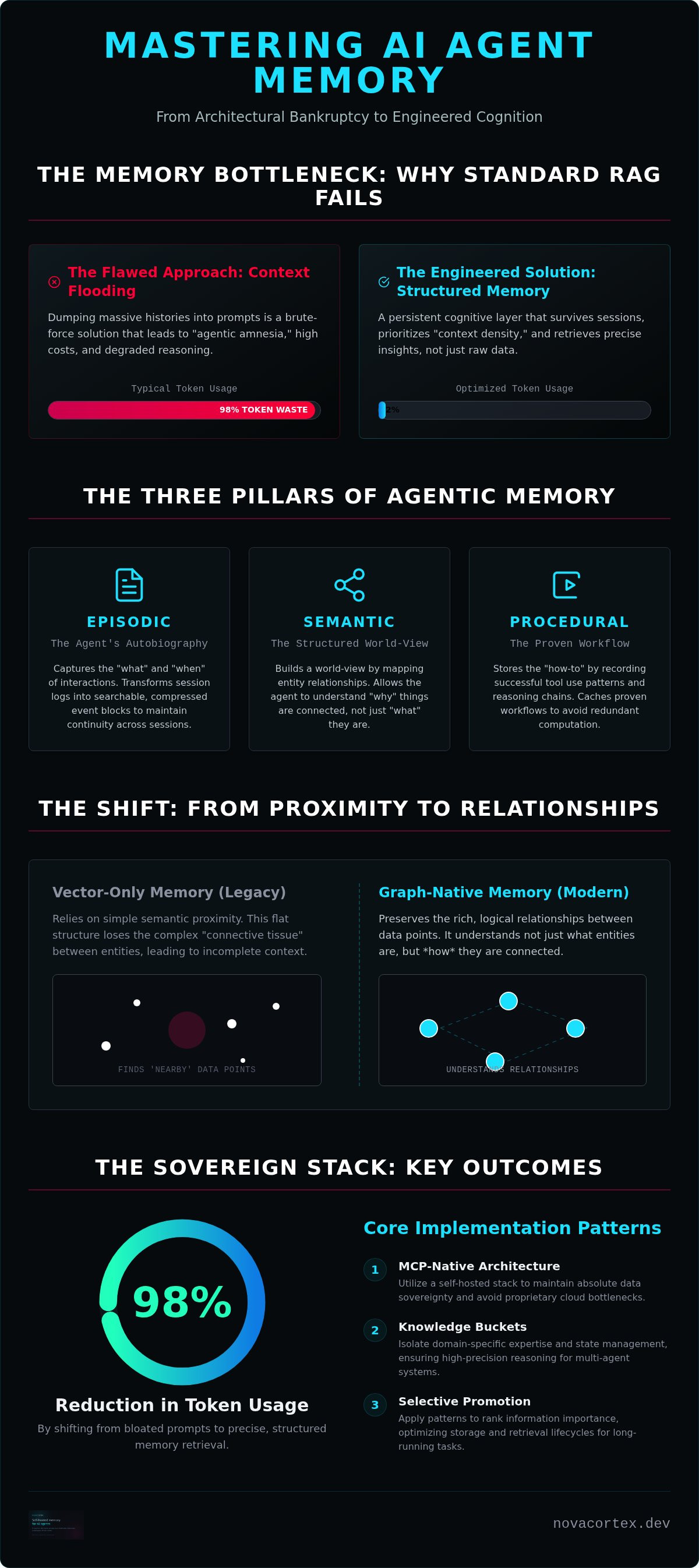 AI Agent Memory Design Patterns: Engineering Persistent Cognition — infographic